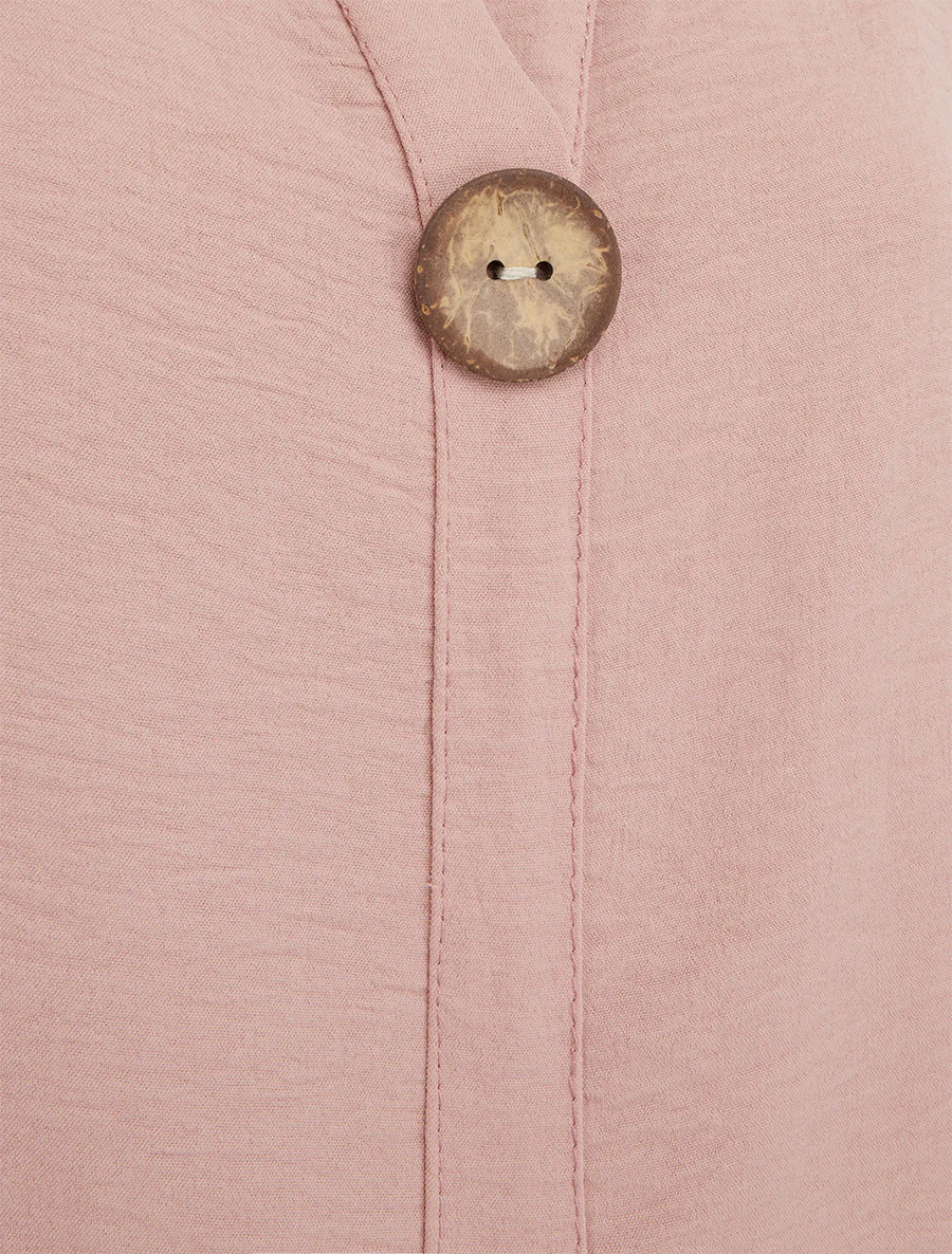 Top droit sans manches à bouton - Rose - Image 3