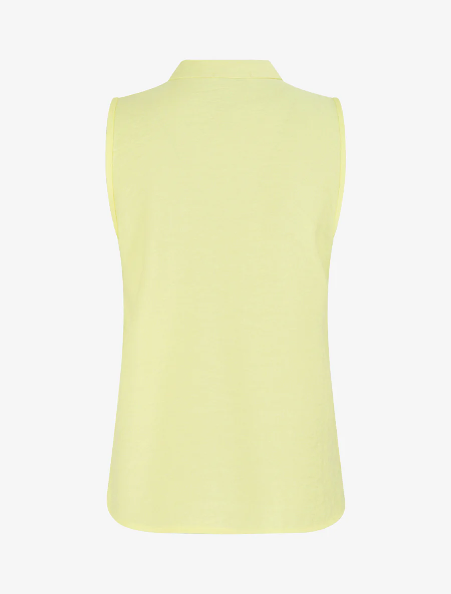Top droit sans manches à boutons décoratifs - Jaune - Image 2
