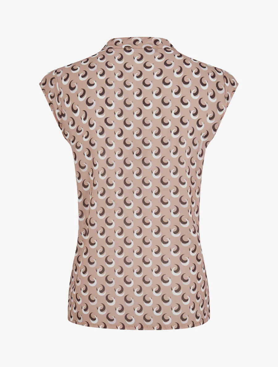 Top droit sans manches à imprimé demi lune - Taupe - Image 2