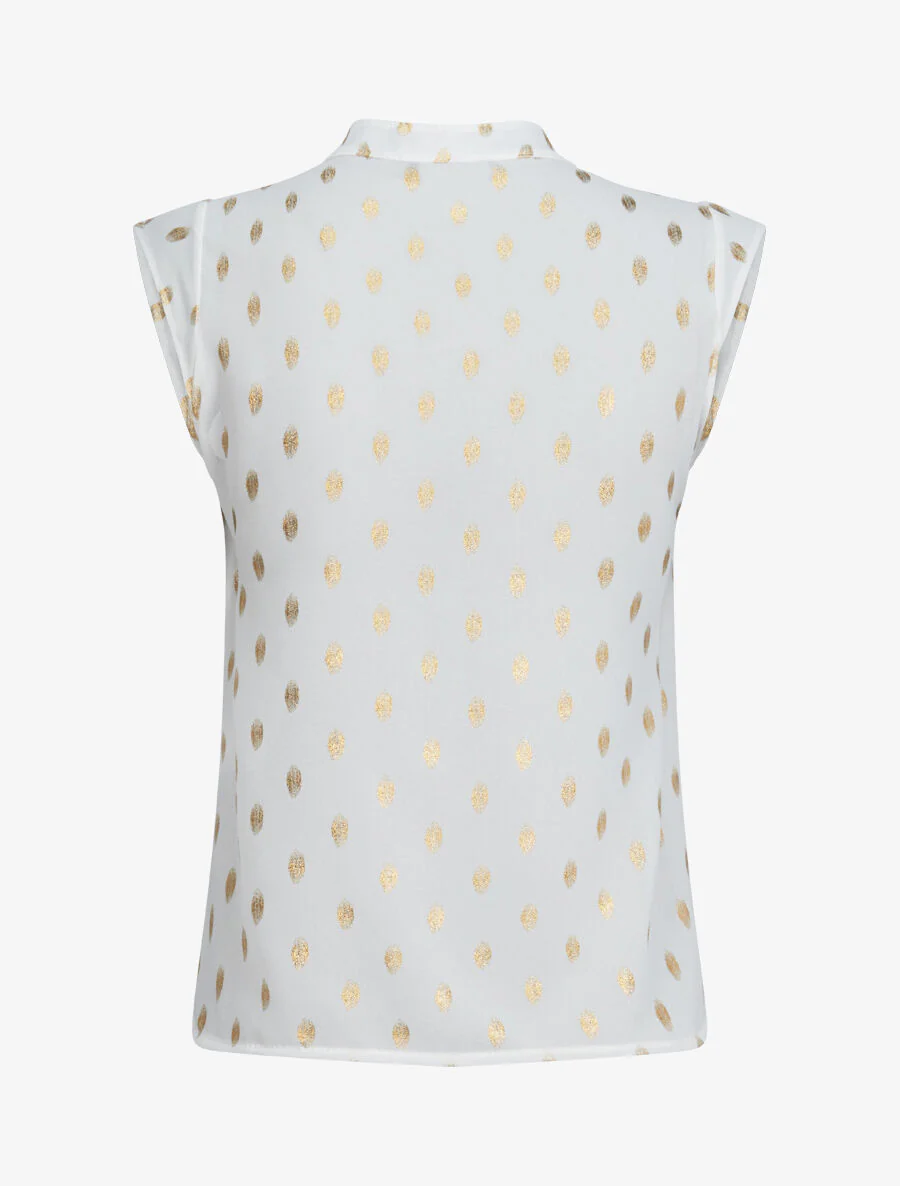 Top droit sans manches à imprimé pois irisés - Blanc - Image 2