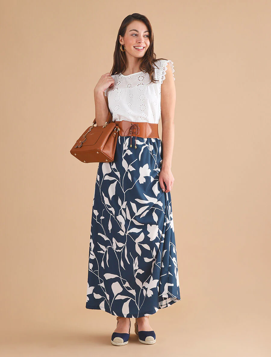 Top droit sans manches en broderie anglaise - Blanc - Image 4