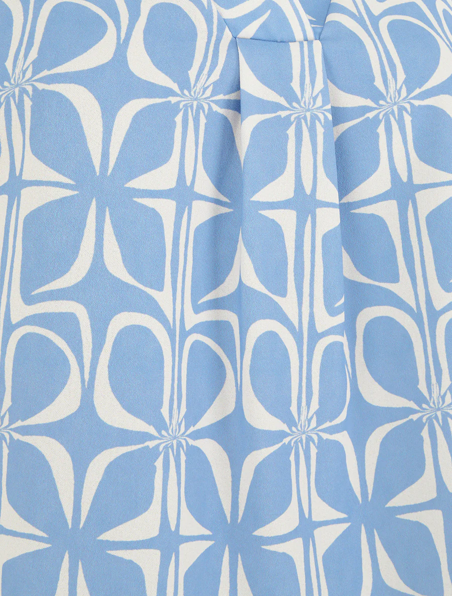 Top droit sans manches imprimé graphique - Bleu ciel - Image 3