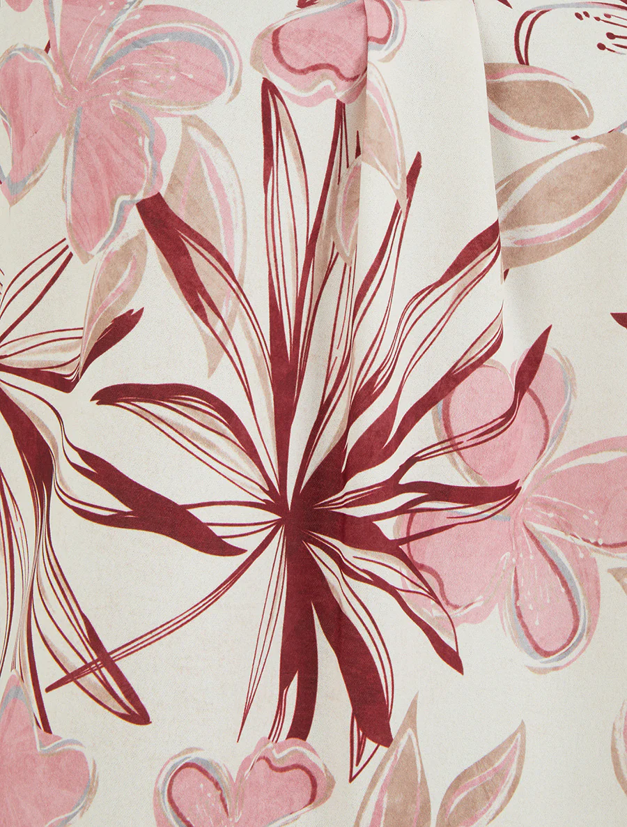 Top droit sans manches imprimé hibiscus - Rose - Image 3