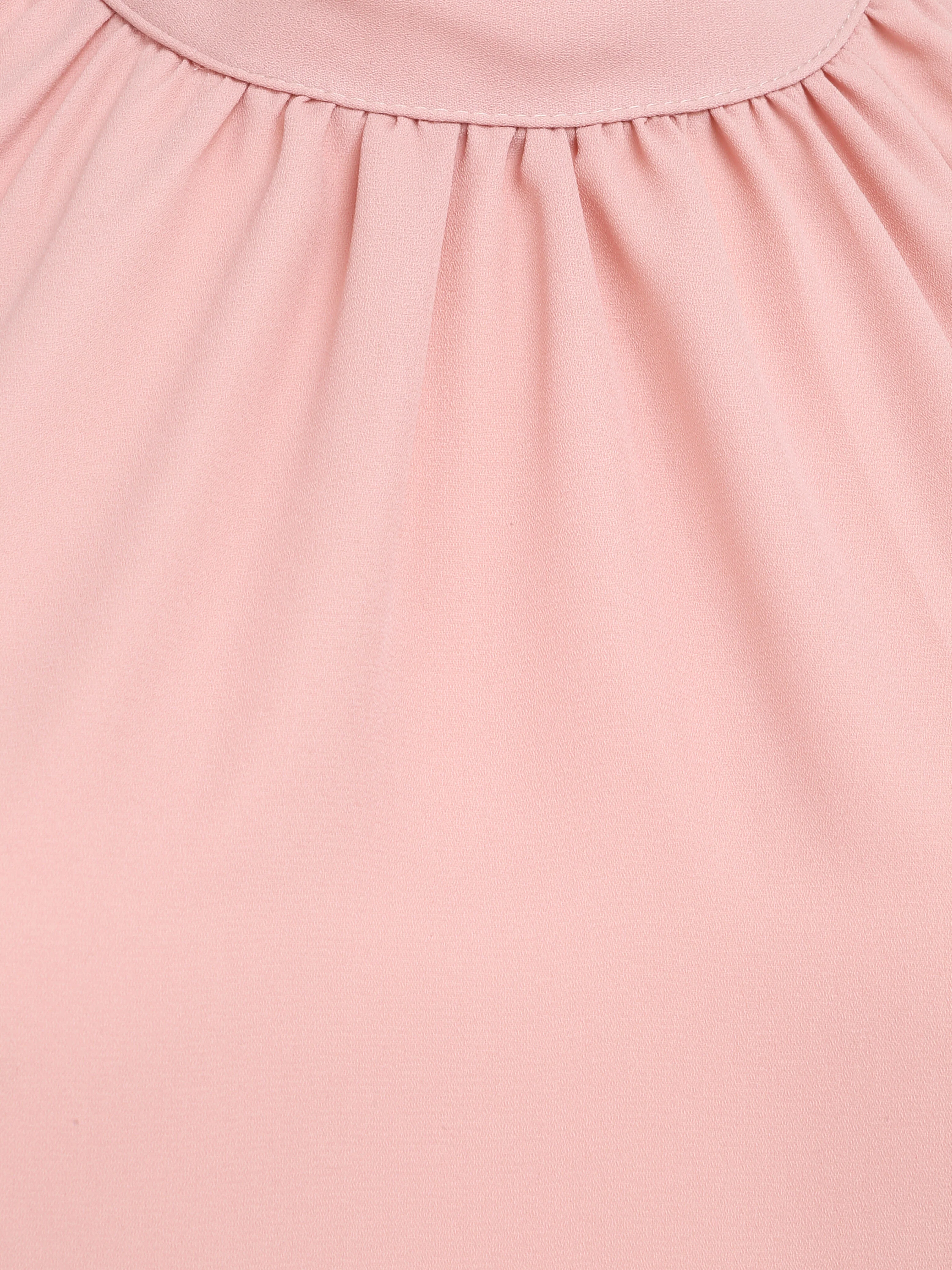 Top droit uni à col américain - Rose pâle - Image 3