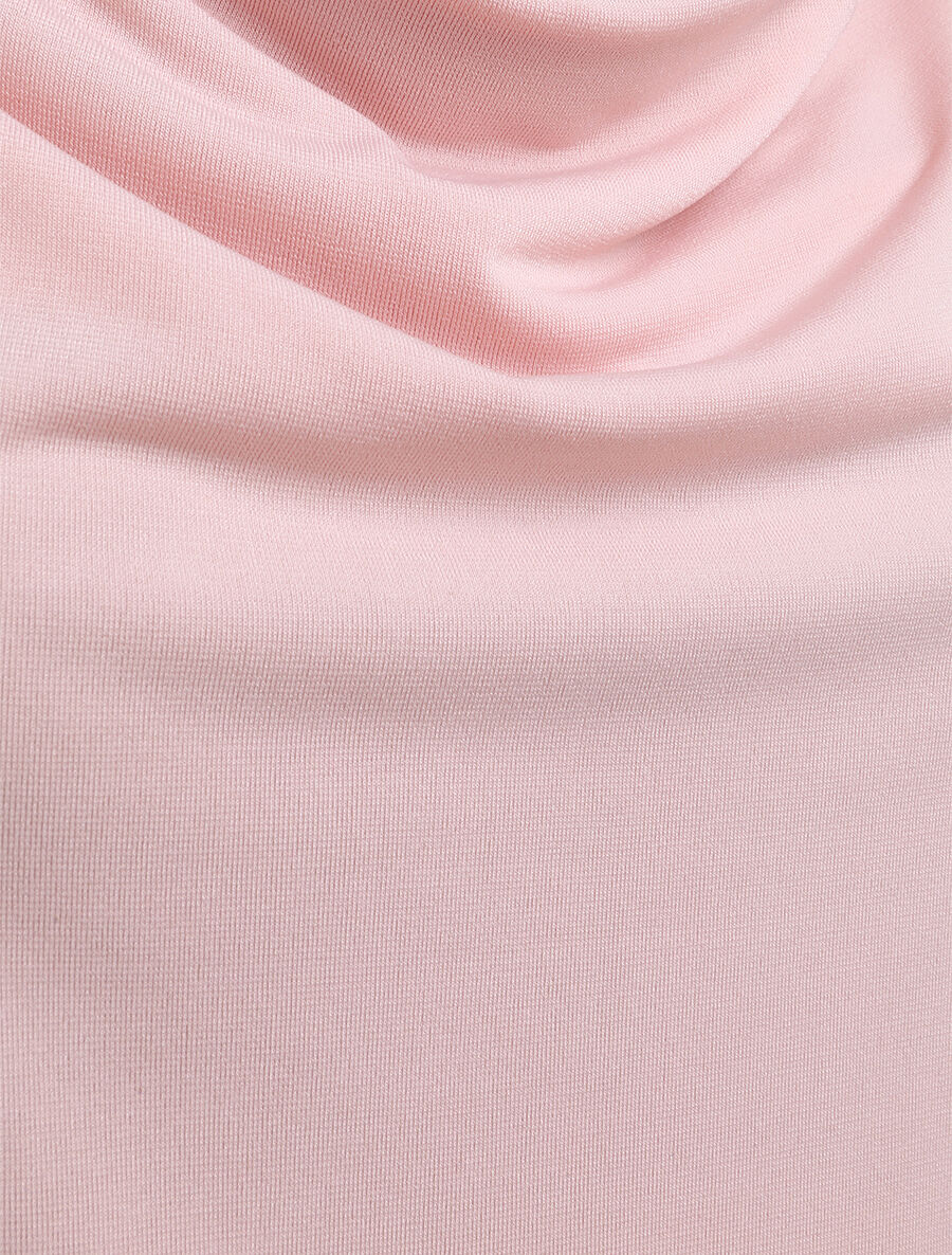 Top droit uni à col bénitier - Rose pâle - Image 3