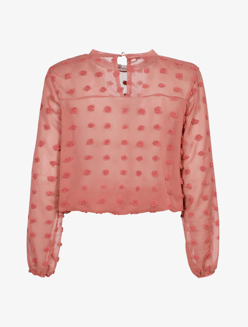 Top empiécé de ronds en relief - vieux rose - Image 2