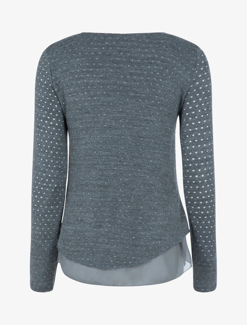 Top en maille à imprimé moucheté brillant - gris foncé - Image 2