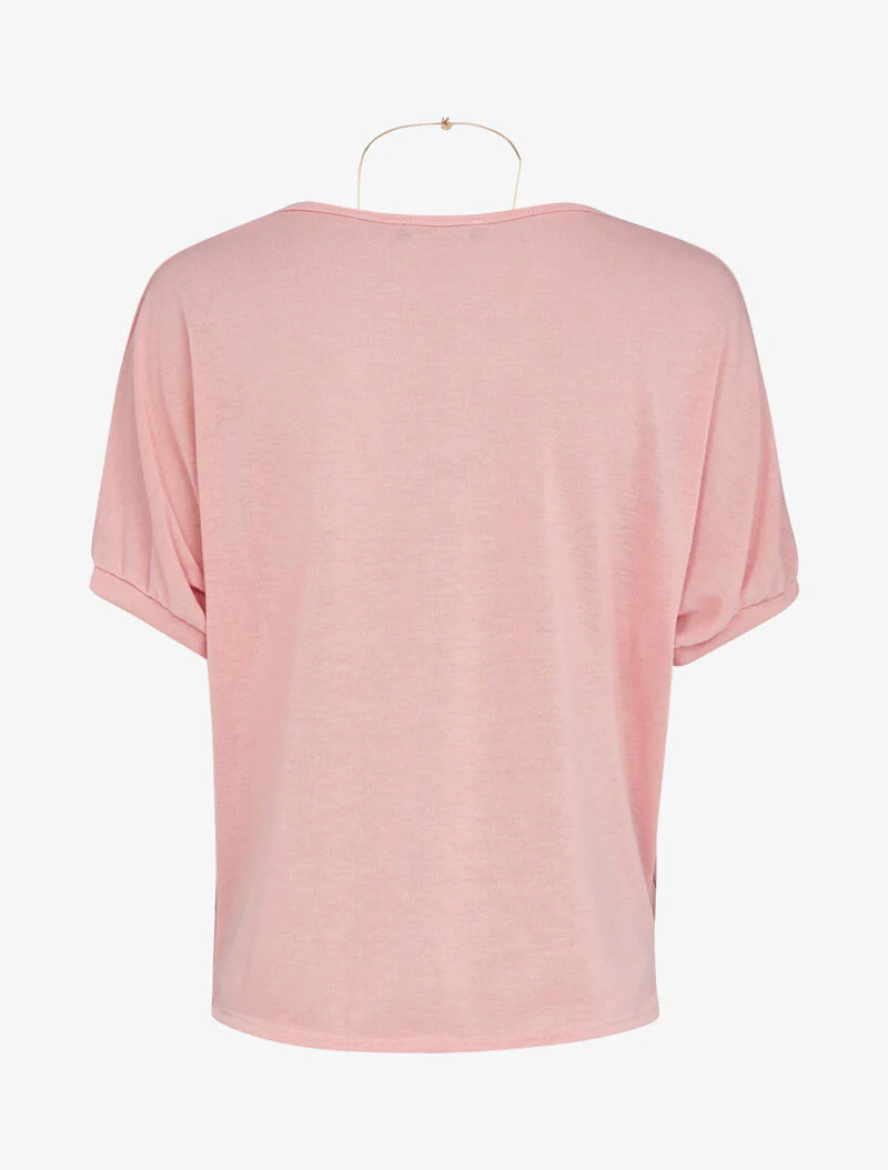 Top en maille et sautoir - corail - Image 2