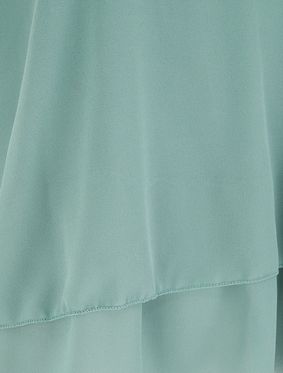 Top en voile à bords volantés - Turquoise - Image 3