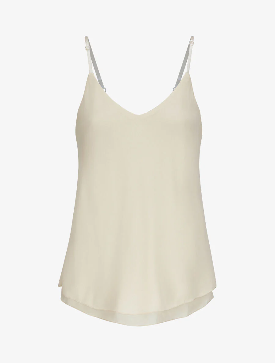 Top en voile à fines bretelles - Beige