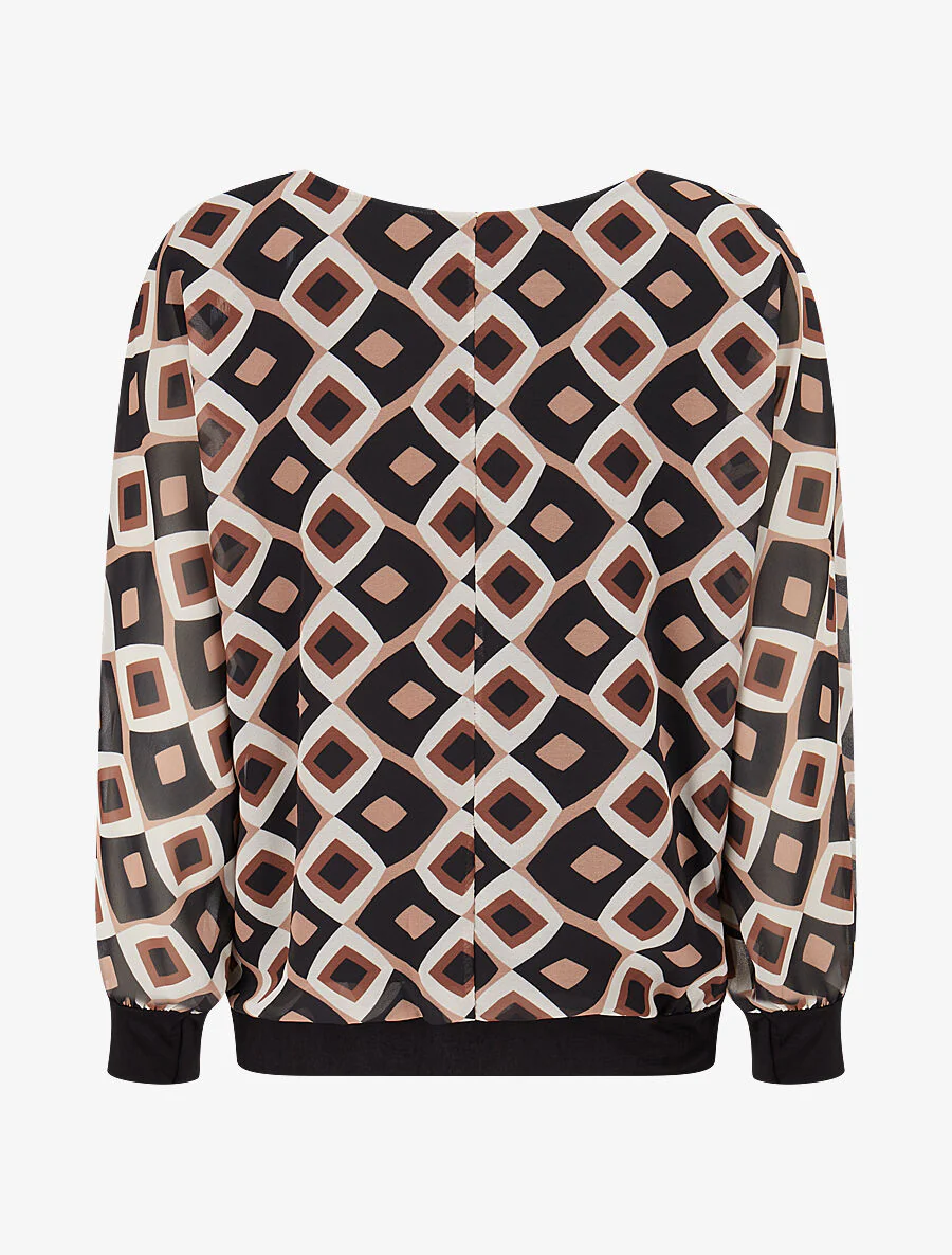 Top en voile à motifs 70's - Noir - Image 2
