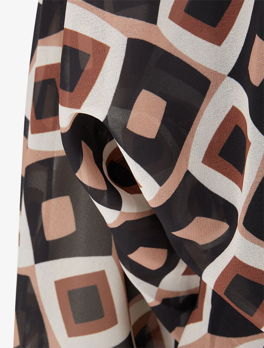 Top en voile à motifs 70's - Noir - Image 3