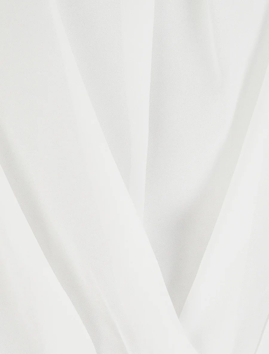 Top en voile effet drapé - Blanc - Image 3