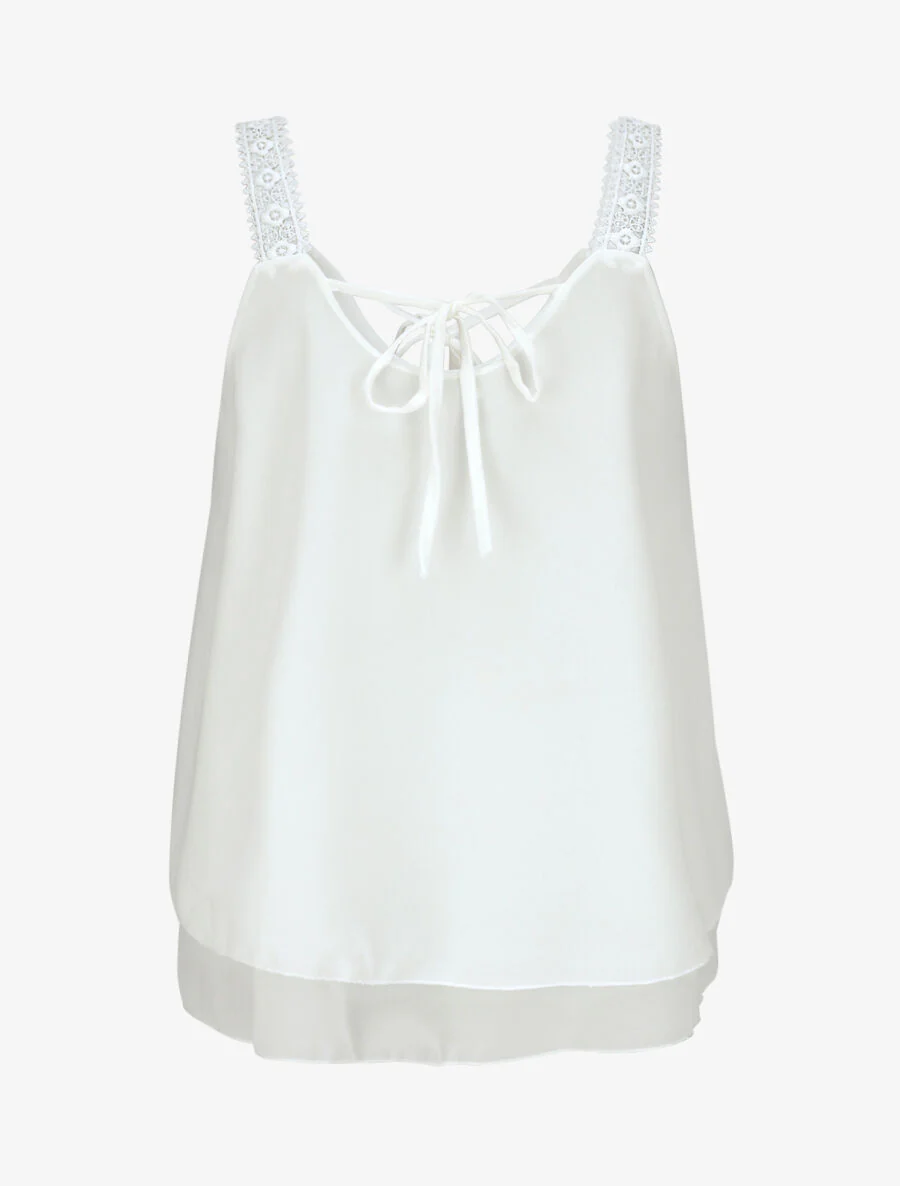 Top en voile fin transparent - Blanc - Image 2