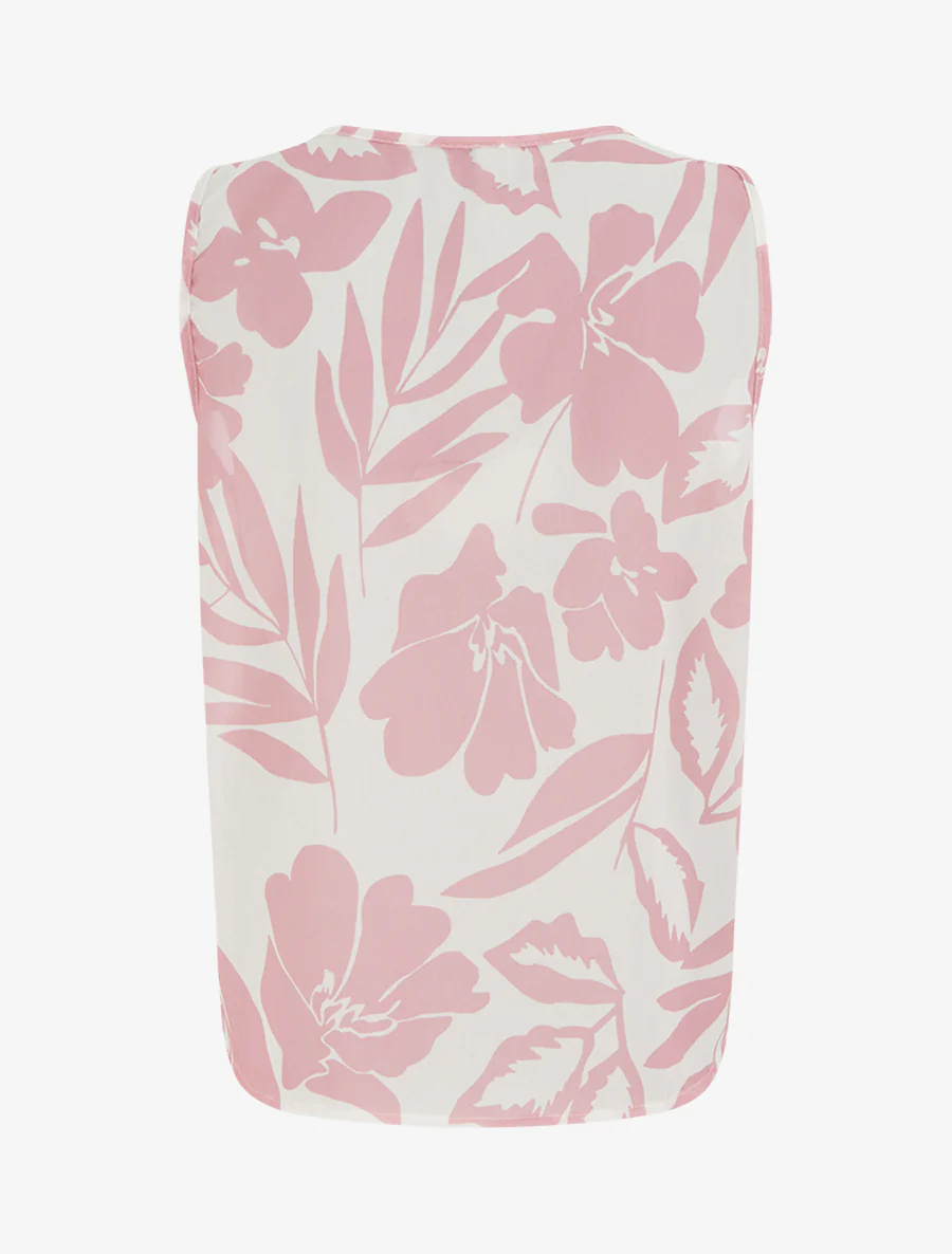 Top en voile imprimé floral - Rose - Image 2