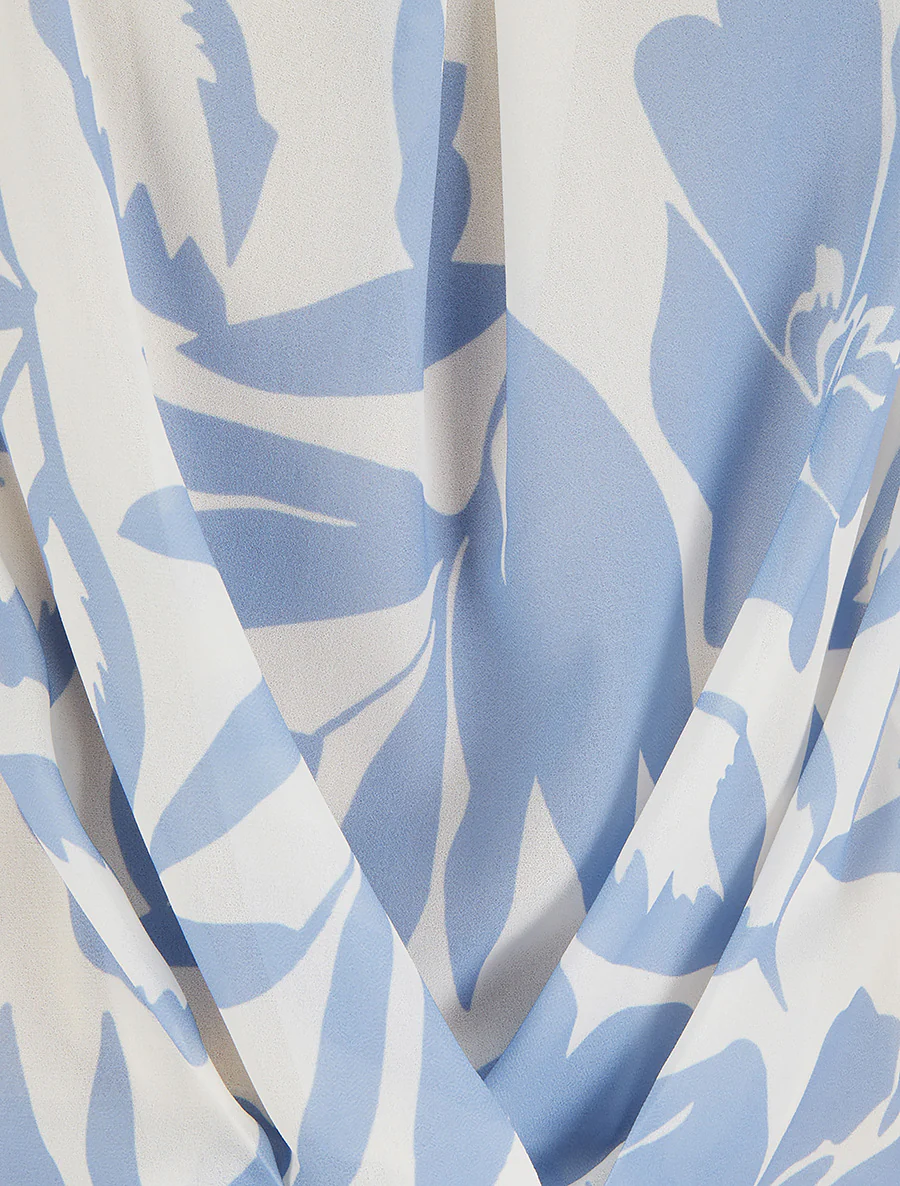 Top en voile imprimé floral - Bleu ciel - Image 3