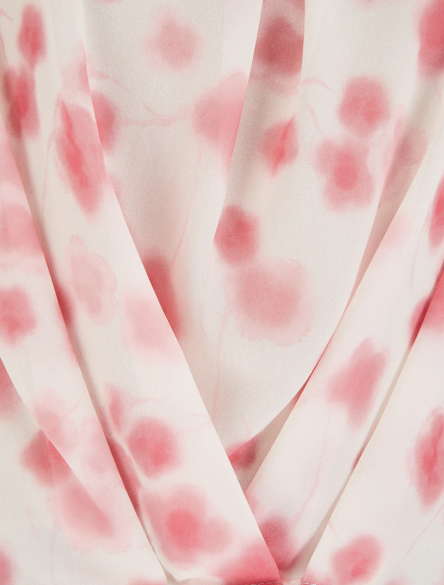 Top en voile imprimé tacheté - Rose - Image 3