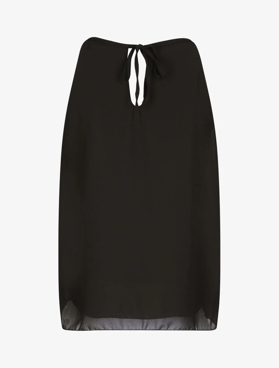 Top en voile orné de strass - Noir - Image 2