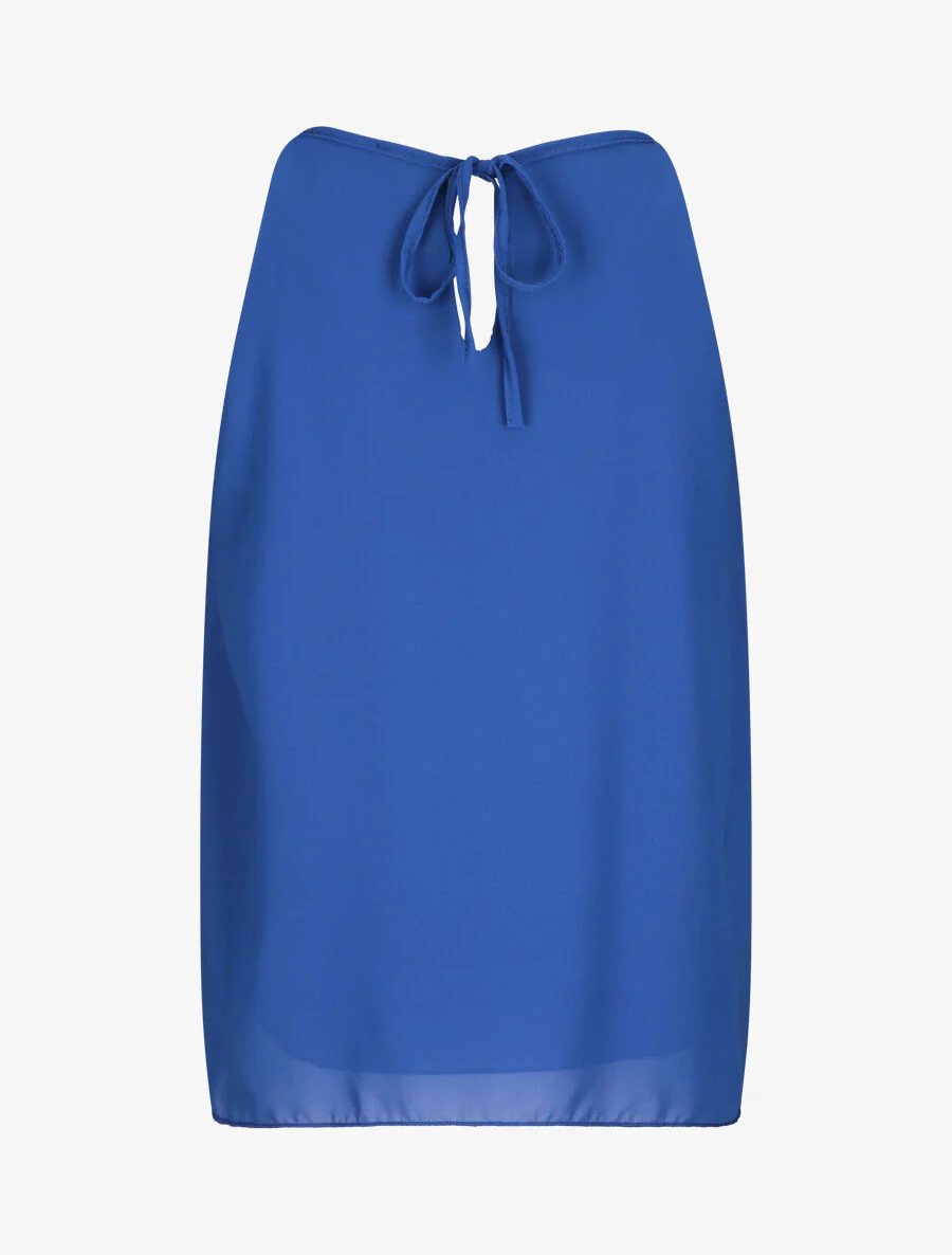 Top en voile orné de strass - Bleu roi - Image 2