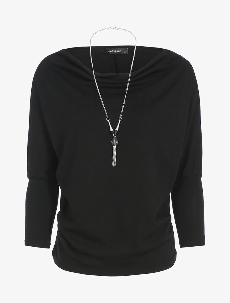 Top encolure coupe bateau ajustable - noir