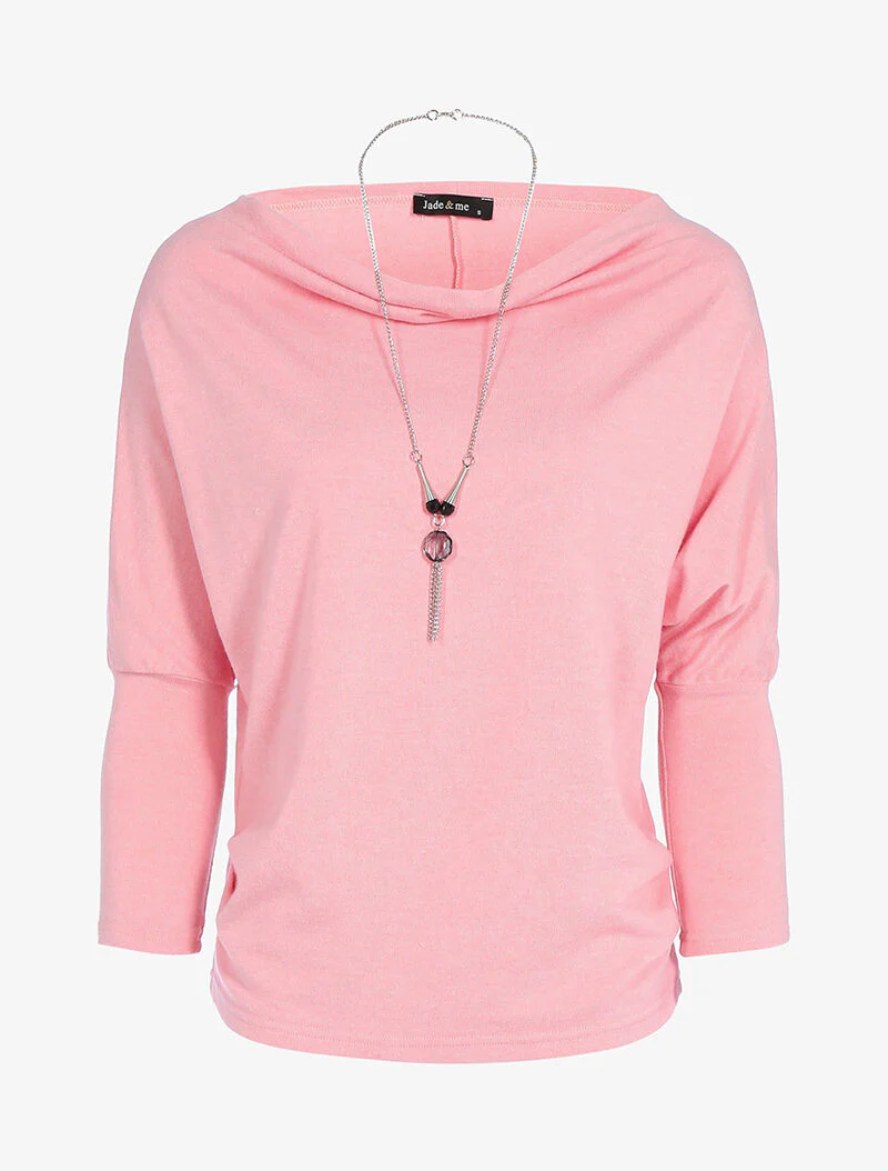 Top encolure coupe bateau ajustable - rose
