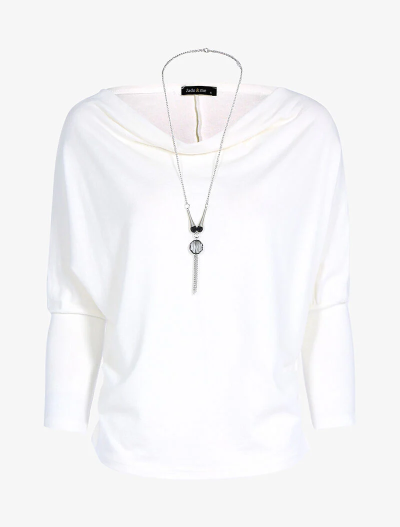 Top encolure coupe bateau ajustable - blanc