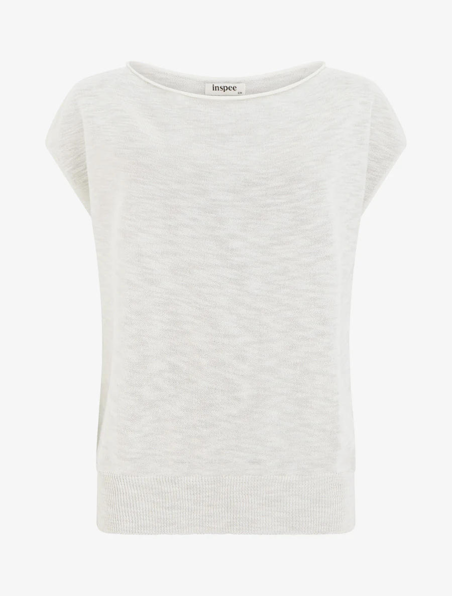 Top fin en maille - Blanc