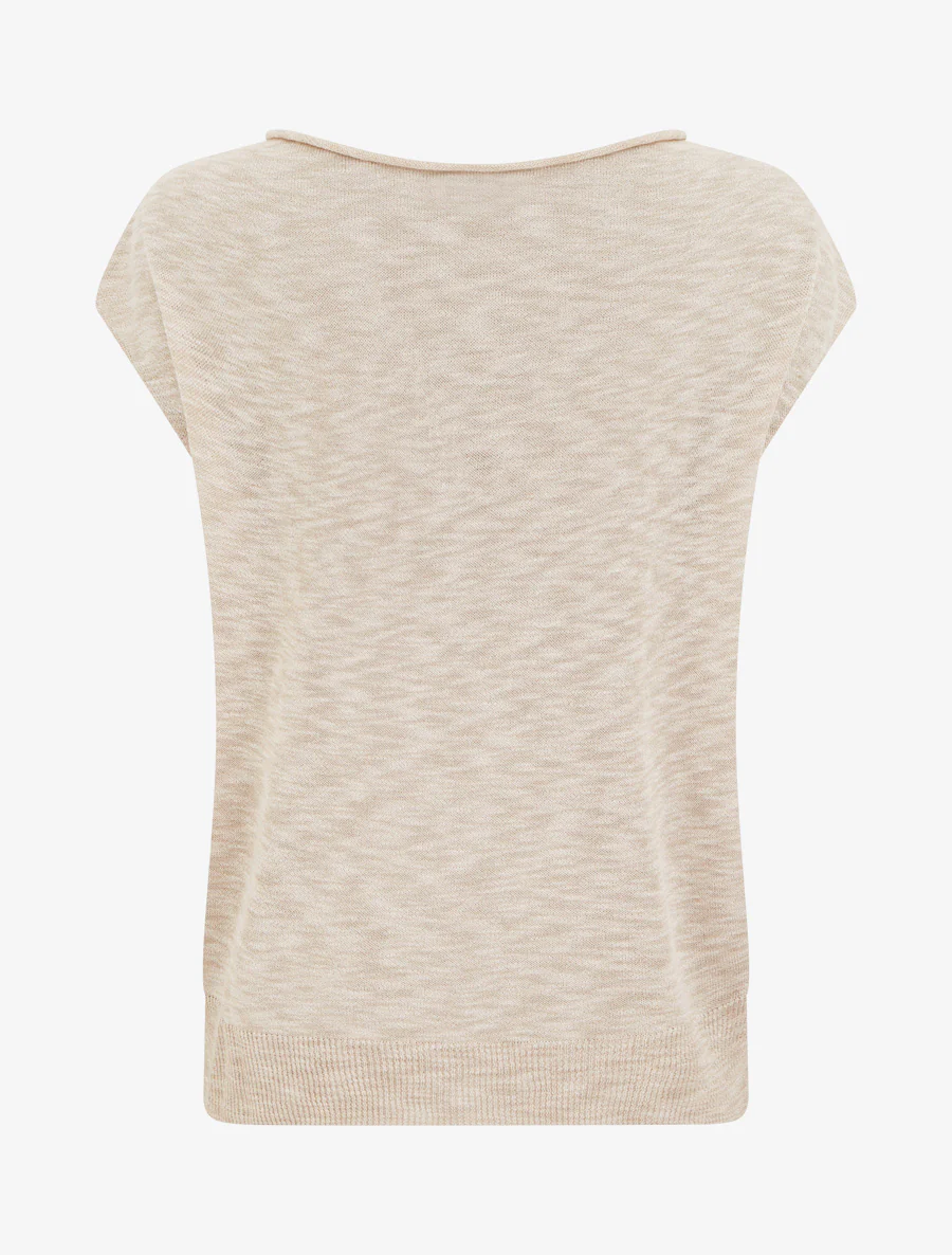 Top fin en maille - Beige - Image 2