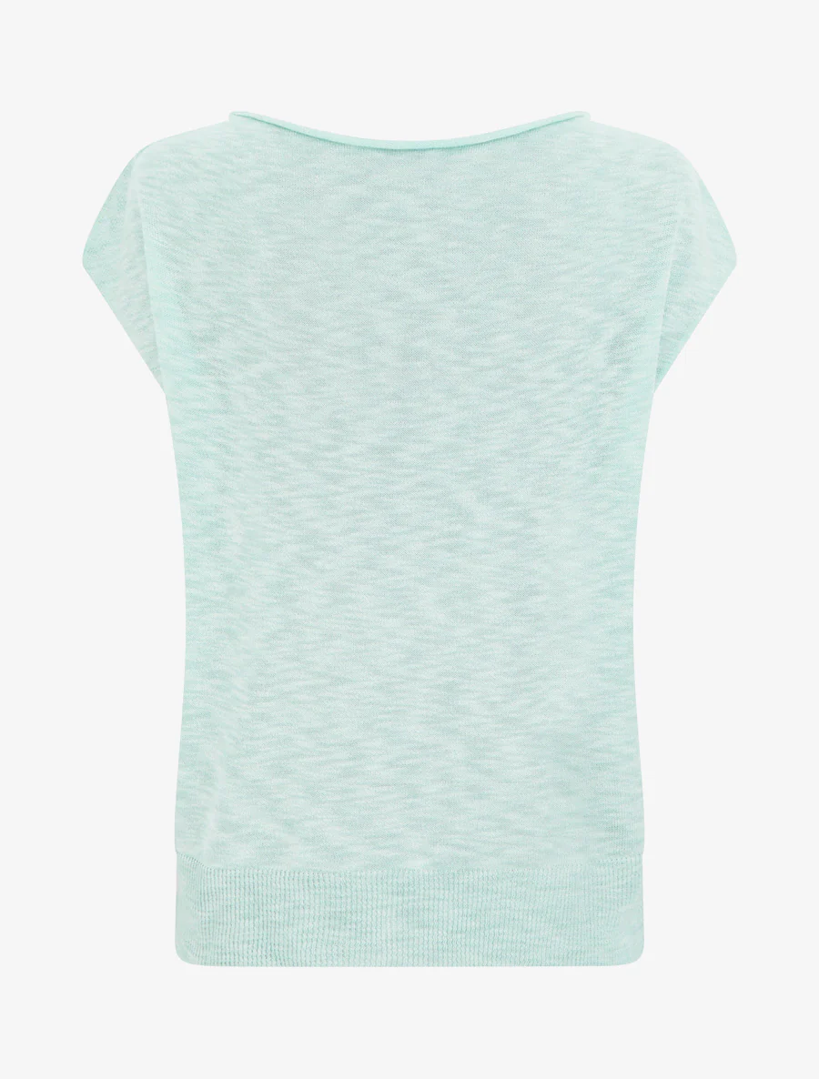 Top fin en maille - Turquoise - Image 2