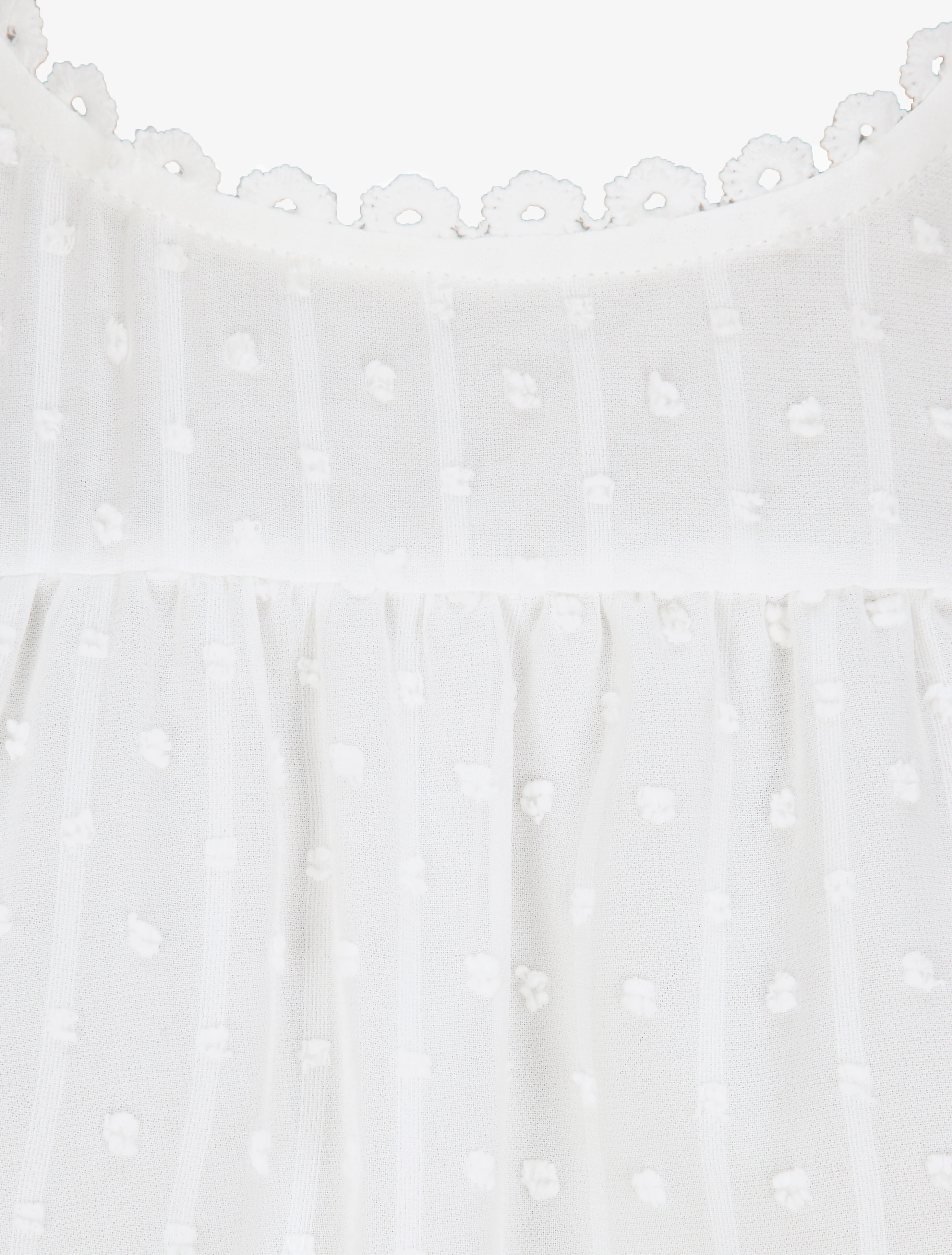 Top fluide à détail dentelle - Blanc - Image 3