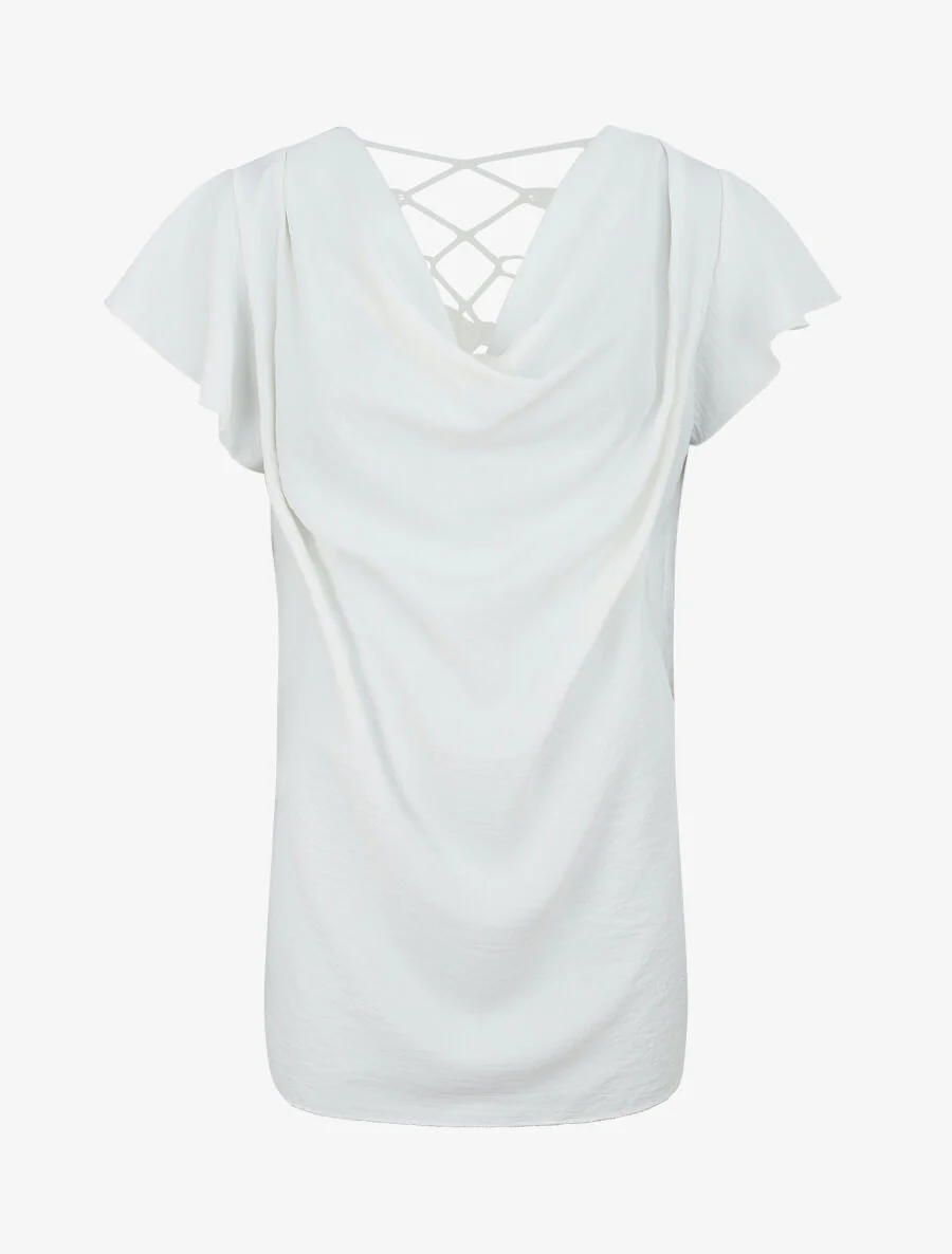 Top fluide à dos crochet - Blanc
