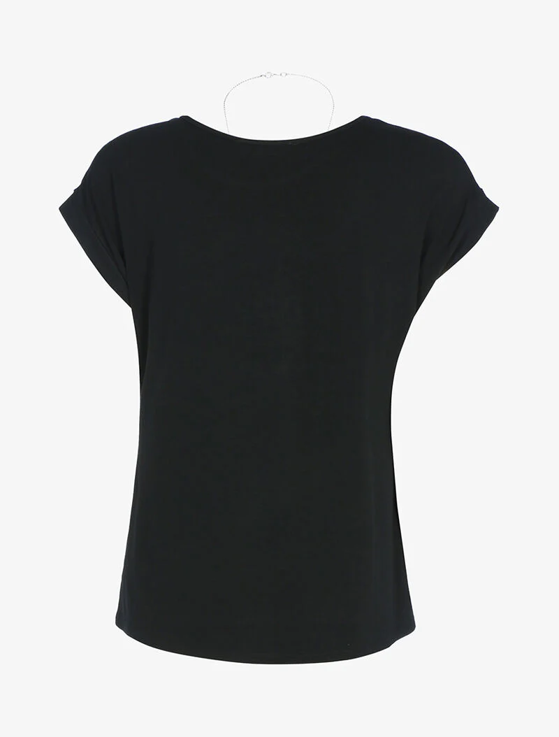 Top fluide avec sautoir - noir - Image 2