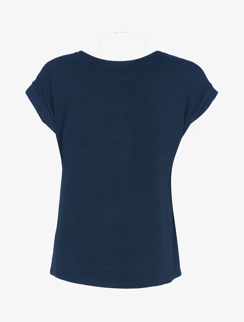 Top fluide avec sautoir - marine - Image 2
