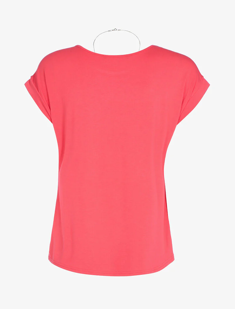 Top fluide avec sautoir - corail - Image 2