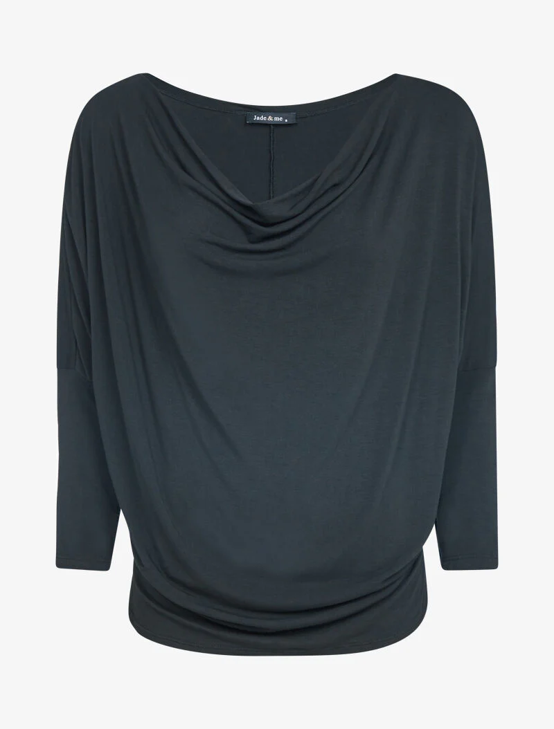 Top fluide coupe chauve souris - noir
