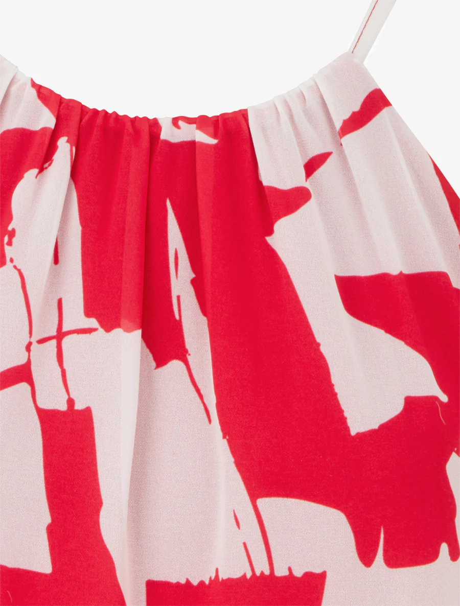 Top fluide imprimé abstrait - Rouge - Image 3