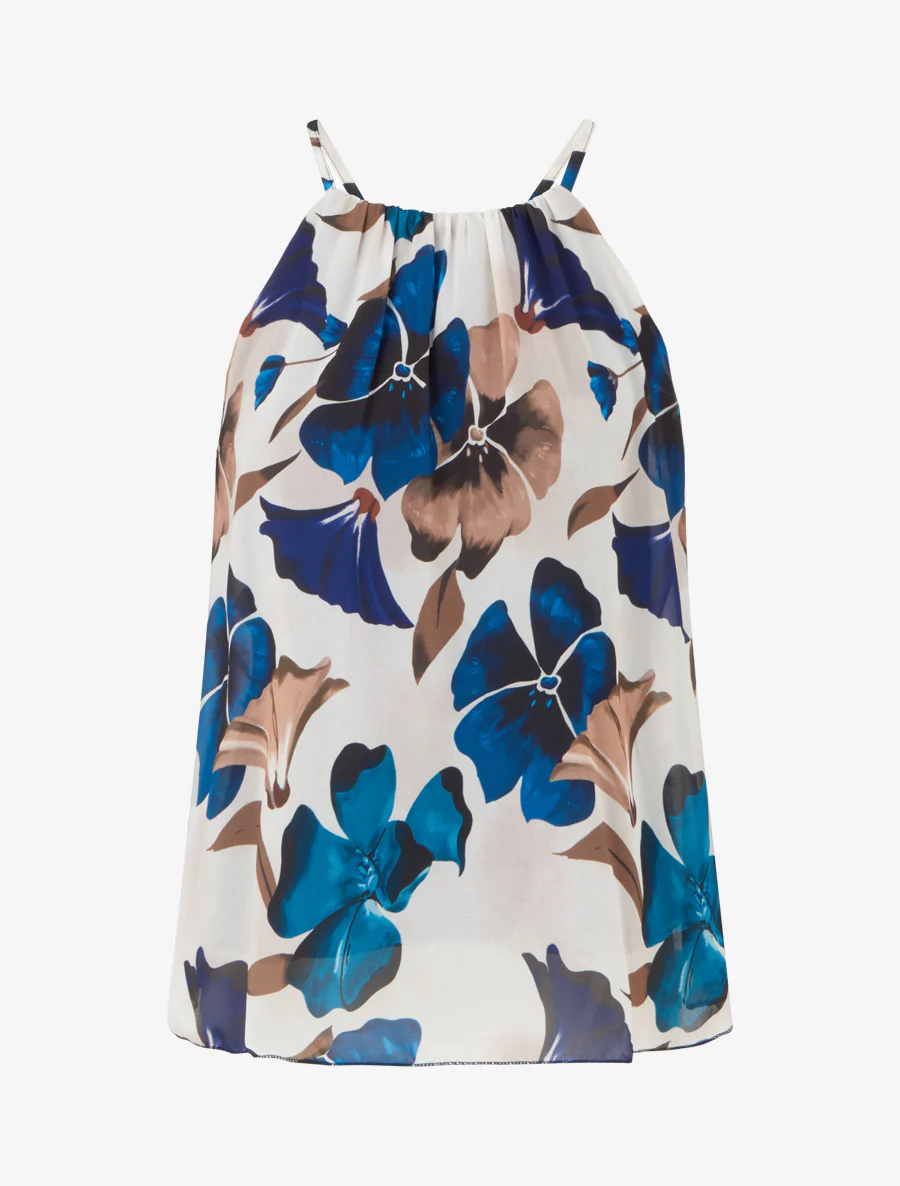 Top fluide imprimé floral - Marine