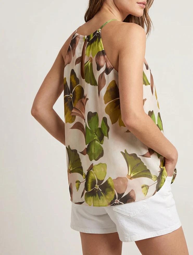 Top fluide imprimé floral - Vert - Image 4