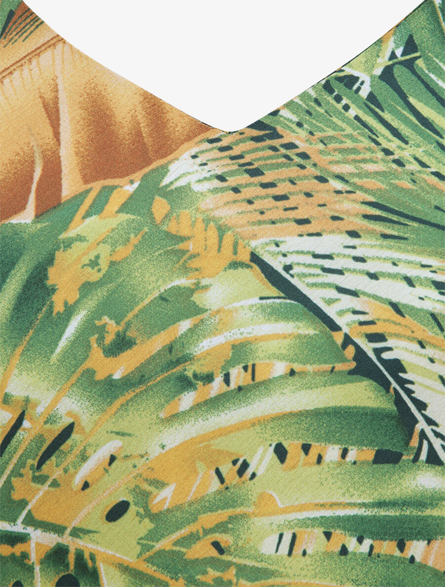 Top imprimé feuilles de palmiers et bananiers - Jaune - Image 3