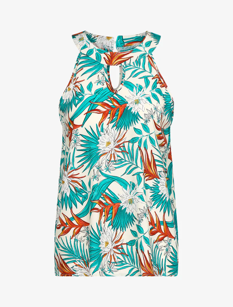 Top imprimé floral - écru - ecru