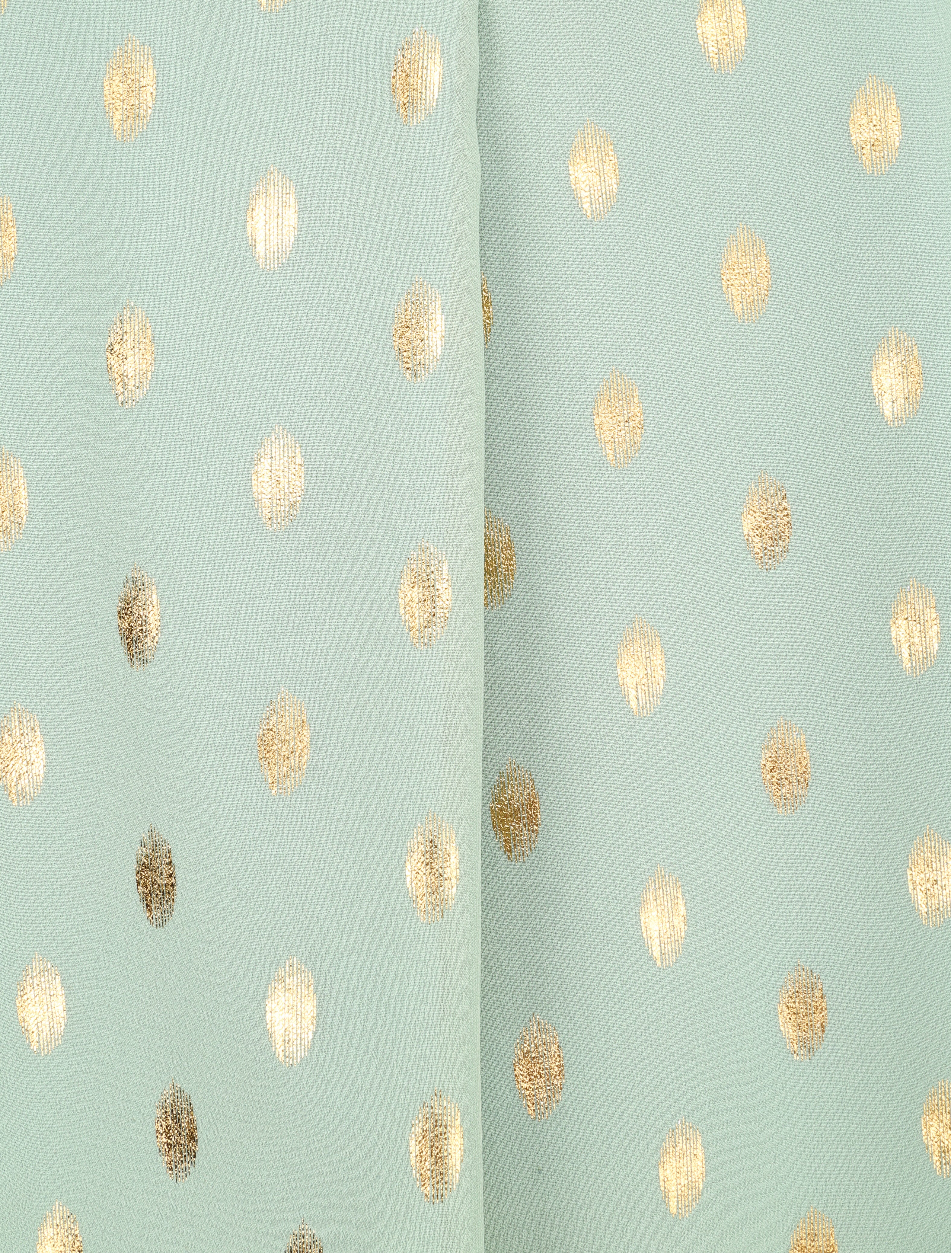 Top imprimé pois stylisés et irisés à col volanté - Vert clair - Image 3