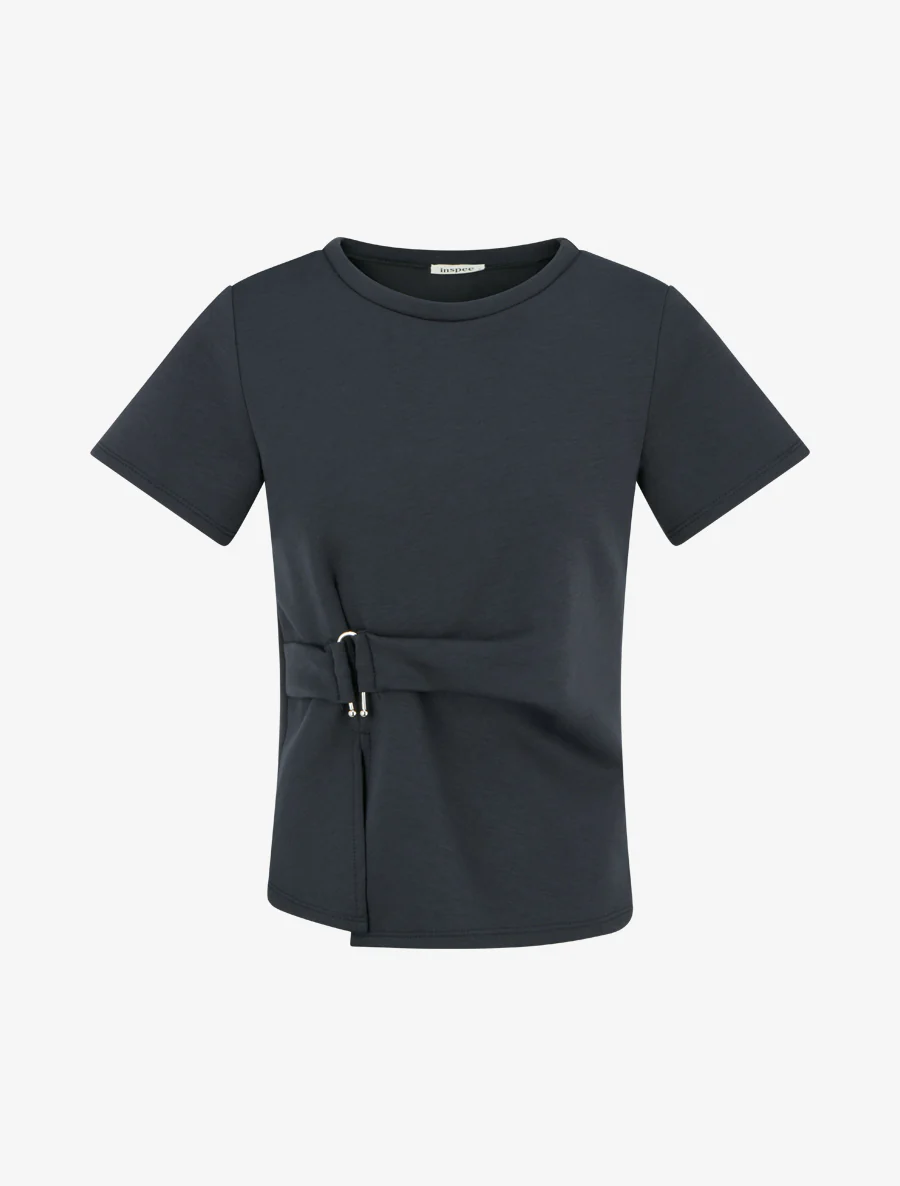 Top manches courtes à boucle - Bleu nuit
