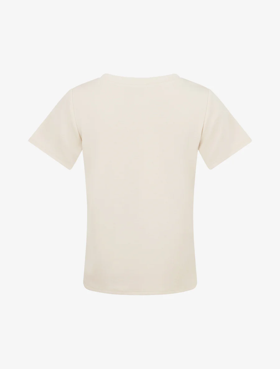 Top manches courtes à boucle - Beige - Image 2