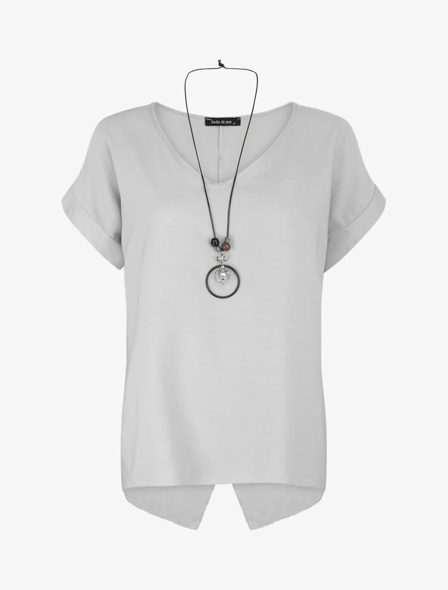 Top oversize à dos fendu - Gris clair