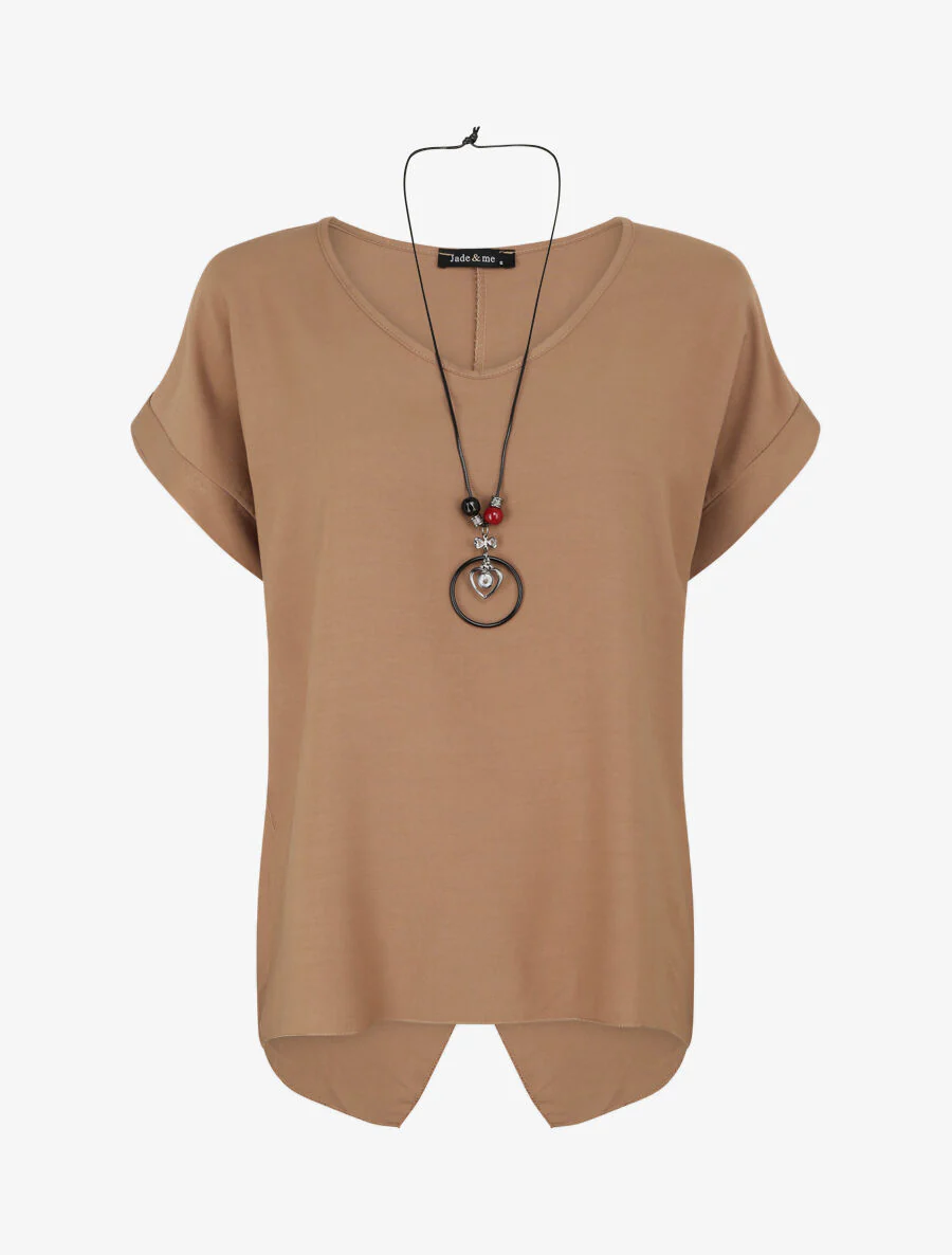 Top oversize à dos fendu - Camel
