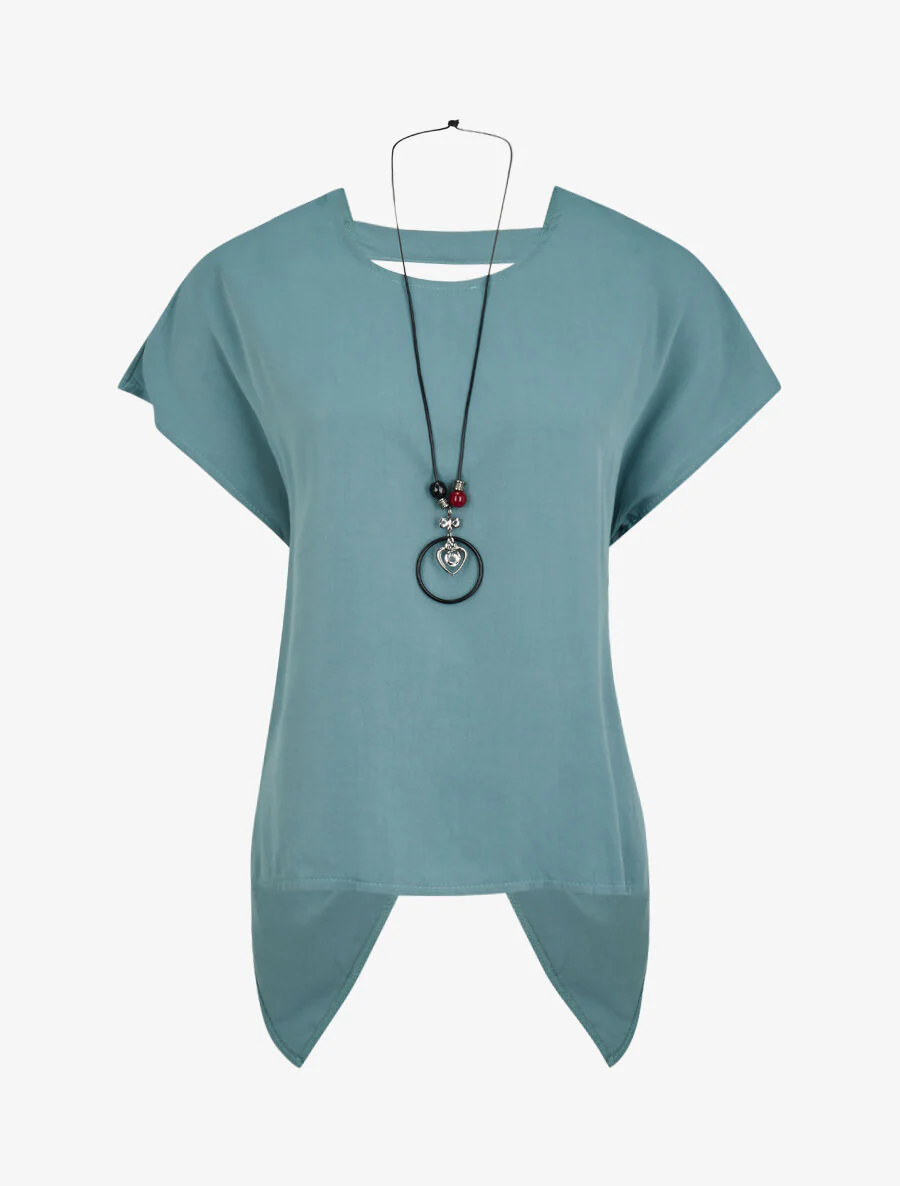 Top oversize à dos ouvert et torsadé - Bleu clair