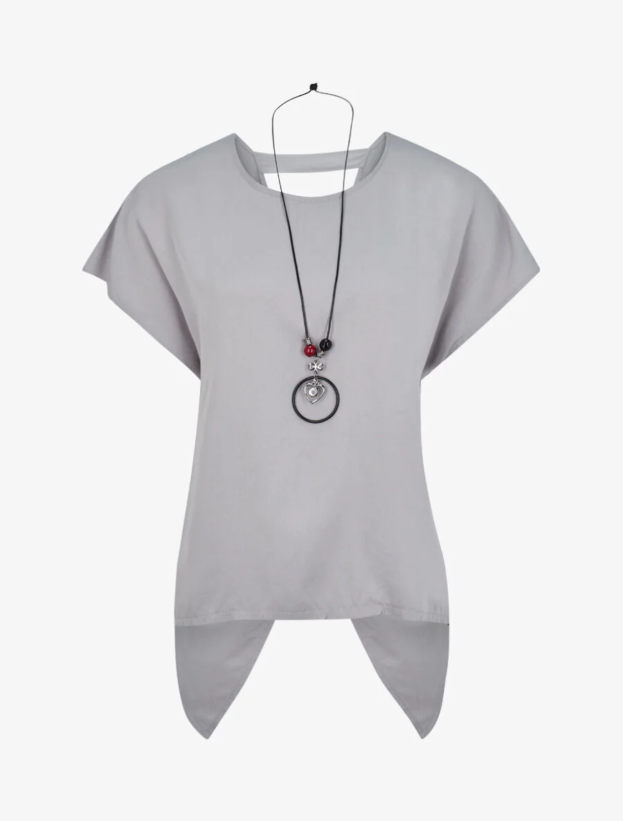 Top oversize à dos ouvert et torsadé - Gris clair