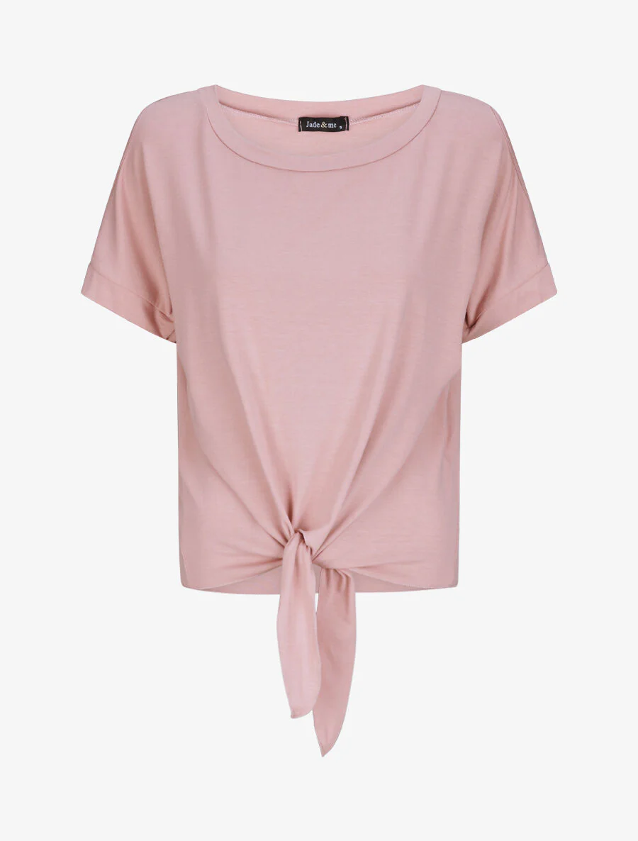 Top oversize uni à épaules ajourées - Rose poudré