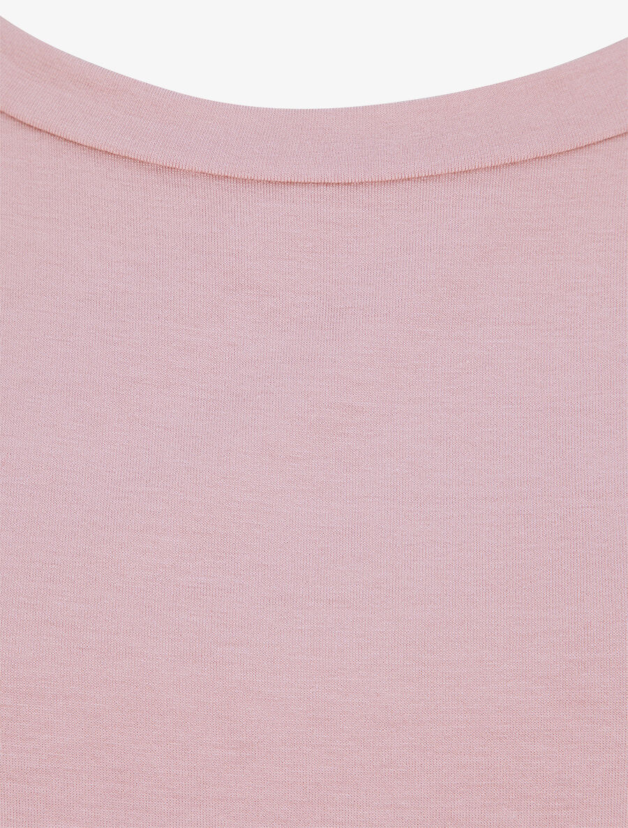 Top oversize uni à épaules ajourées - Rose poudré - Image 3