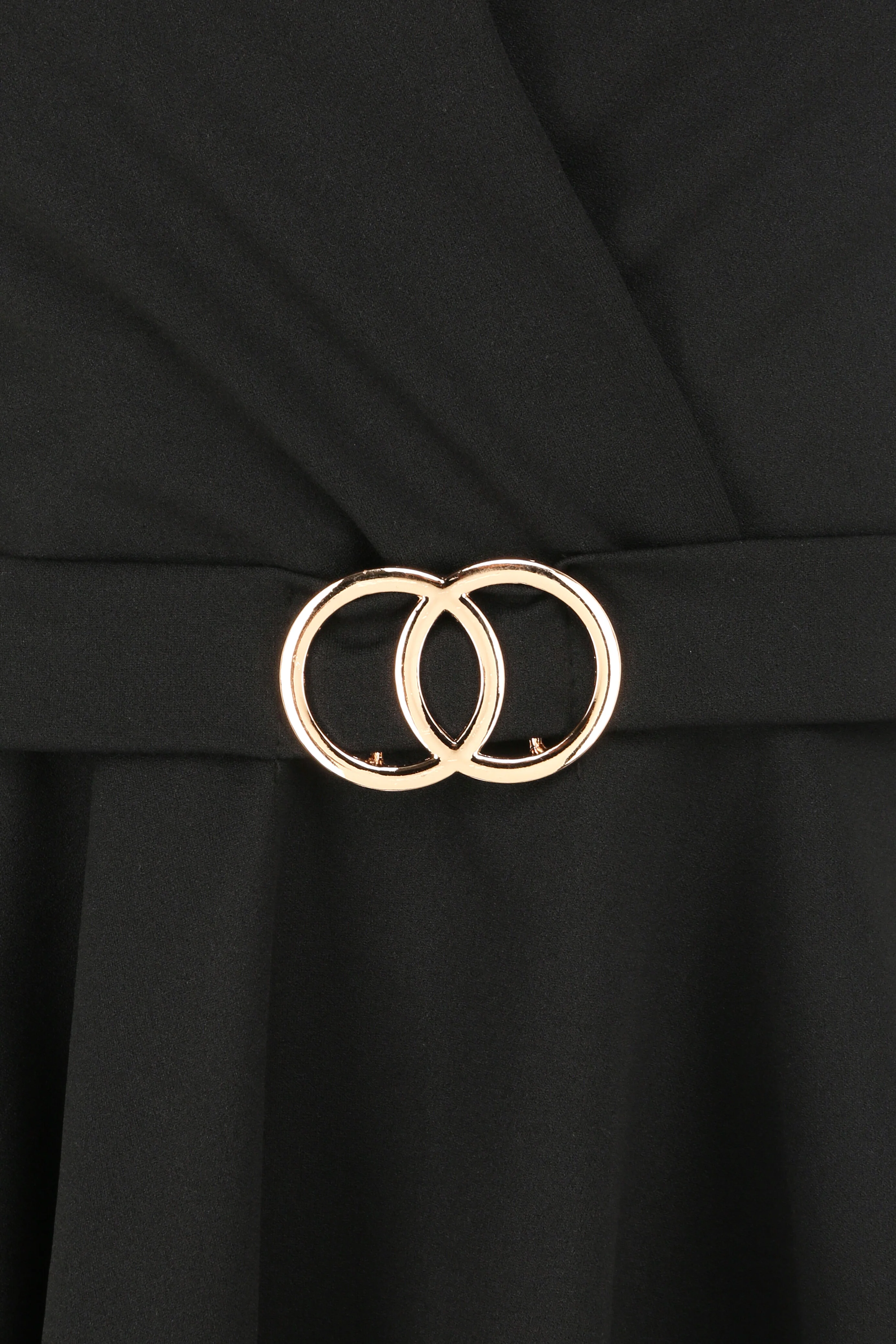 Top péplum à ceinture décorative - Noir - Image 3